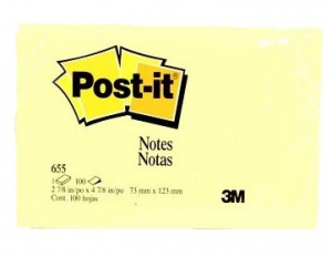 3M 655 3 X 5 POST IT NOTES 100S