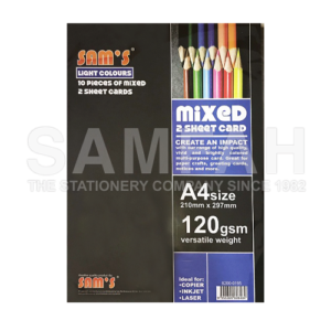 SAMS 120GSM 2 SHEET CARD 10S L.ASST