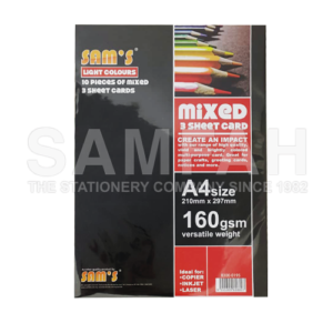 SAMS 3 SHEET CARD 10S LIGHT ASST