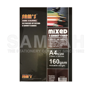 SAMS 3 SHEET CARD 10S DARK ASST