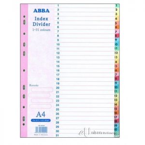 ABBA 1231 1-31 INDEX DIVIDER