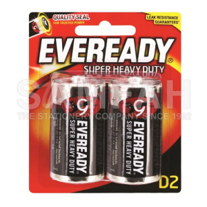 EVEREADY 1250BP2 BLACK BATTERY D 2S