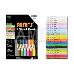 SAMS 120GSM 2 SHEET CARD 10S L.ASST