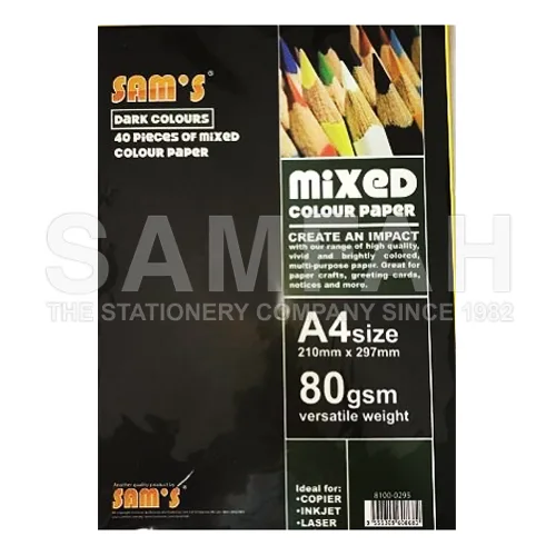 SAMS COLOUR PAPER DARK ASST 40S