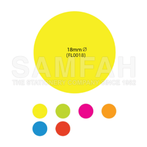 ASTAR 18MM YELLOW FLUORESCENT SELF-ADHESIVE LABELS