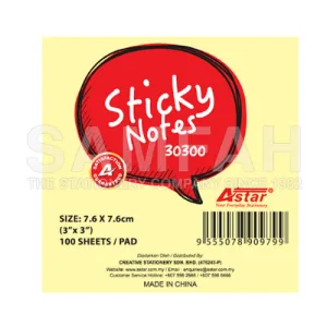 ASTAR STICKY NOTES 100S 3″×3″