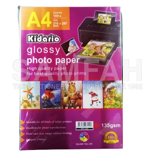 KIDARIO A4 135GSM PHOTO PAPER 100S samfah
