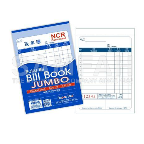 SBS 3.5X5X80 JUMBO BILL BOOK 80S – Samfah