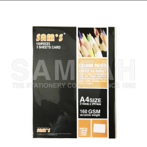 SAMS 160GSM 3 SHEET CARD 401 BLACK 10S
