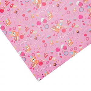 HAPPY BIRTHDAY GIFT WRAPPING PAPER-PINK