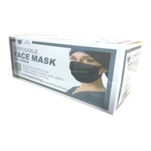 SWK 3PLY DISPOSABLE PROTECTIVE MASK BLACK 50S