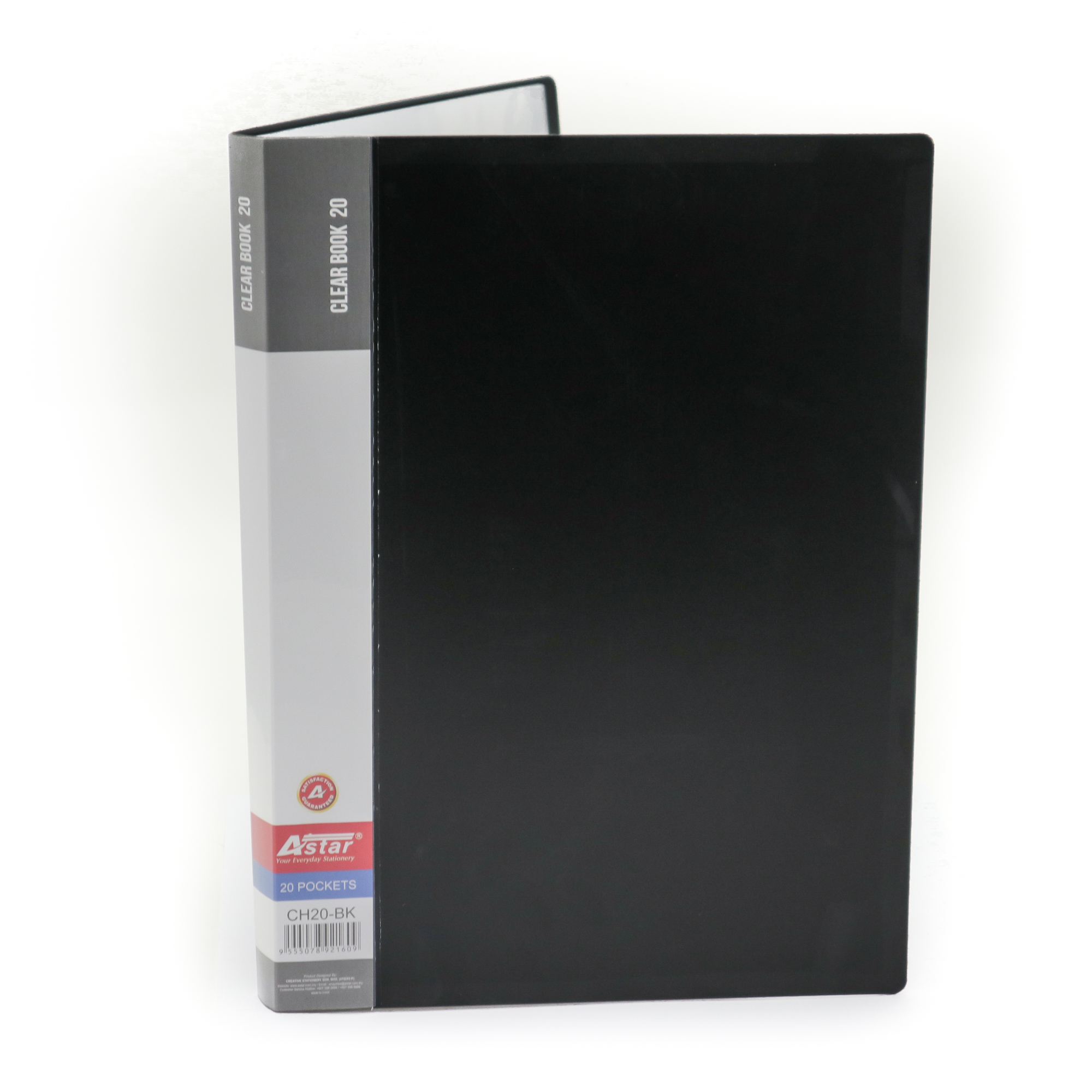 Astar CH20-BK 20 pocket clear book black