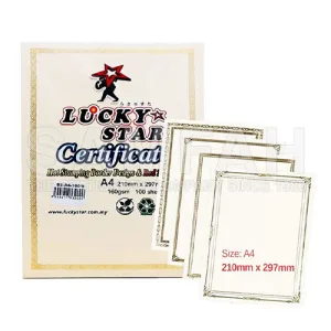 LUCKY STAR A4 160GSM CERTIFICATE CARD B24