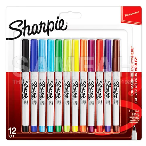 SHARPIE ULTRA FINE POINT PERMANENT MARKER ASST 12S samfah