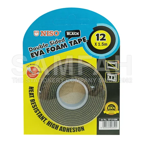 NISO 12MM X 1.5M BK EVA FOAM TAPE