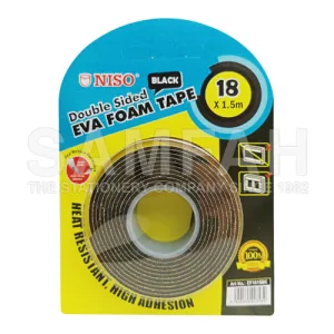 NISO 18MM X 1.5M BK EVA FOAM TAPE