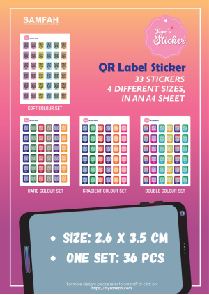 SAM’S QR LABEL STICKER 2.6 X 3.5 CM 72S