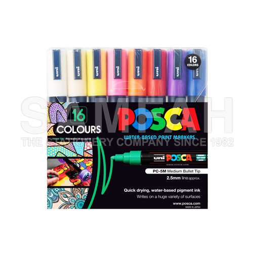 UNI PC 5M-16C POSCA MARKER M – Samfah