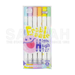 NO.HD57 ERASABLE HIGHLIGHTER 6S