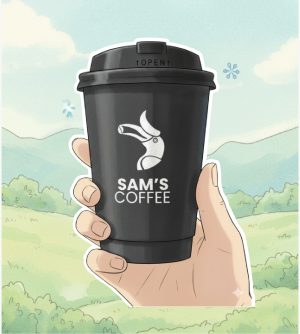 SAMS CHARITY COFFEE THM STICKER